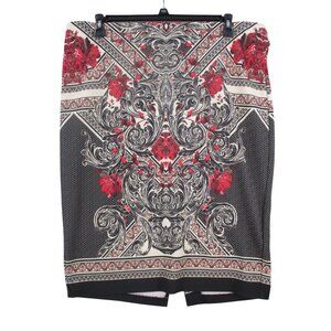 Baroque Floral Paisley Print Skirt Eco Women New York Designer Knee Length